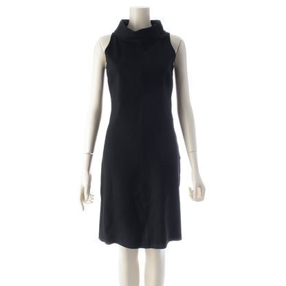 Prada Virgin Wool Roll Neck Sleeveless Dress Top Black 36
