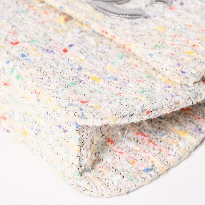 Chanel Confetti Tweed Chain Shoulder Bag Flap Ivory Multicolor CC Logo Silver — view 7