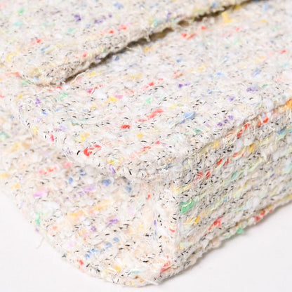 Chanel Confetti Tweed Chain Shoulder Bag Flap Ivory Multicolor CC Logo Silver — view 8