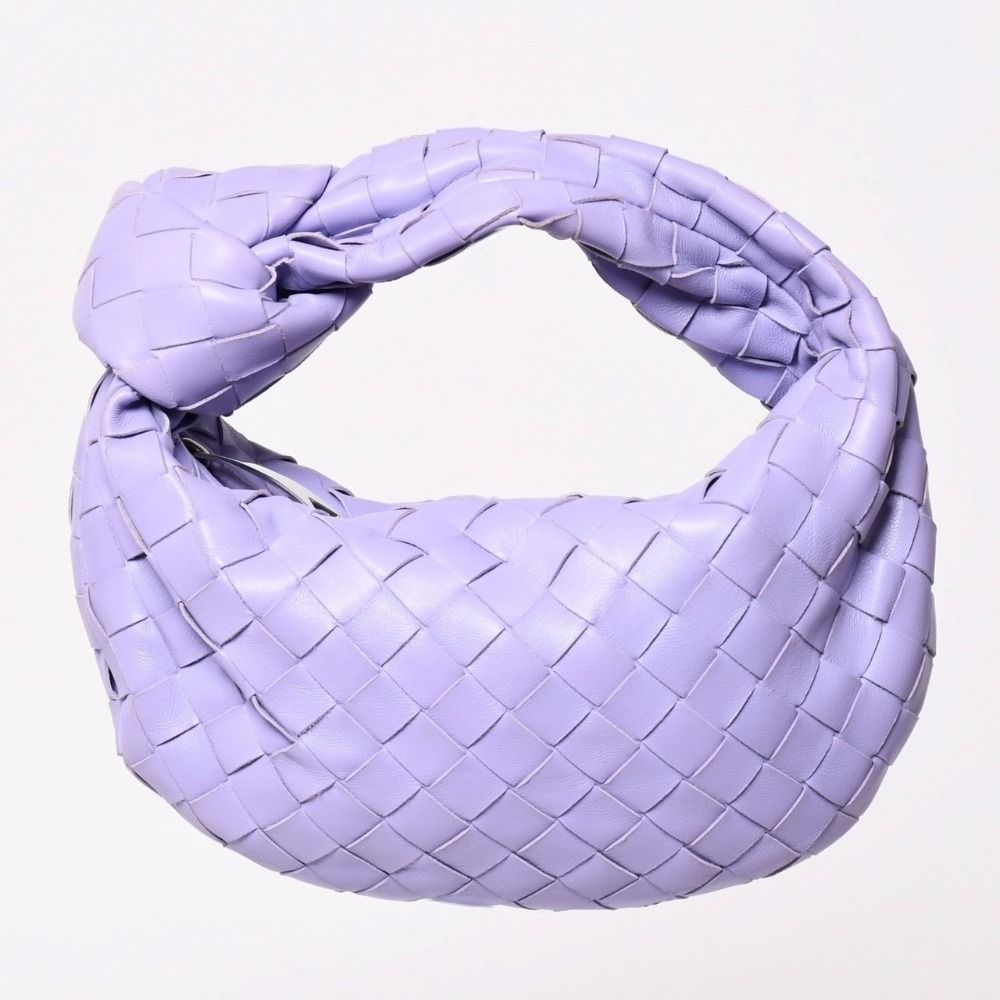 Bottega Veneta Mini Jodie Hobo Handbag Intrecciato Purple Lambskin Silver