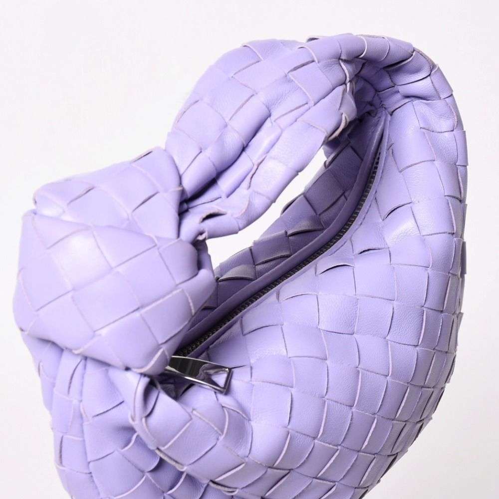 Bottega Veneta Mini Jodie Hobo Handbag Intrecciato Purple Lambskin Silver — view 4