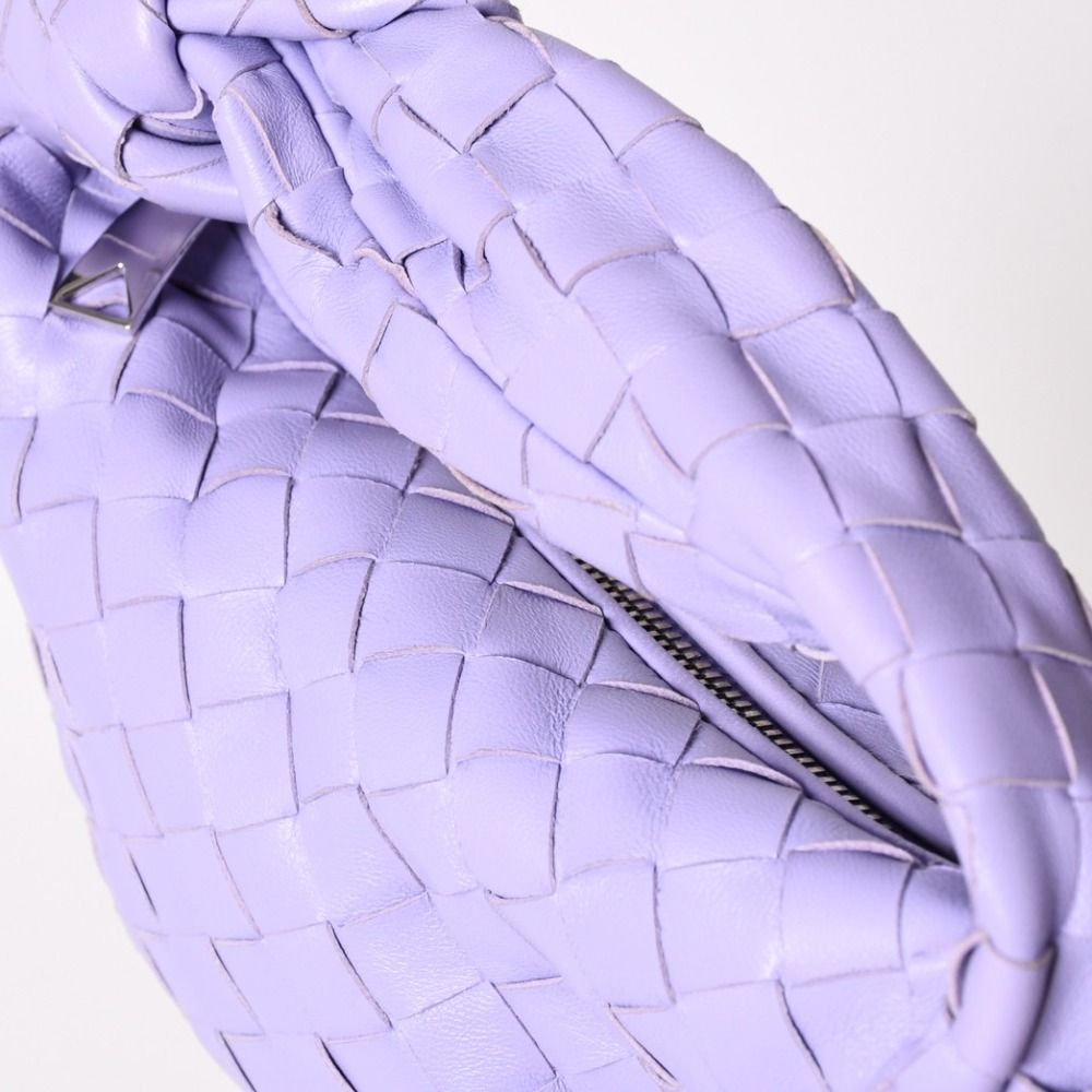 Bottega Veneta Mini Jodie Hobo Handbag Intrecciato Purple Lambskin Silver — view 5