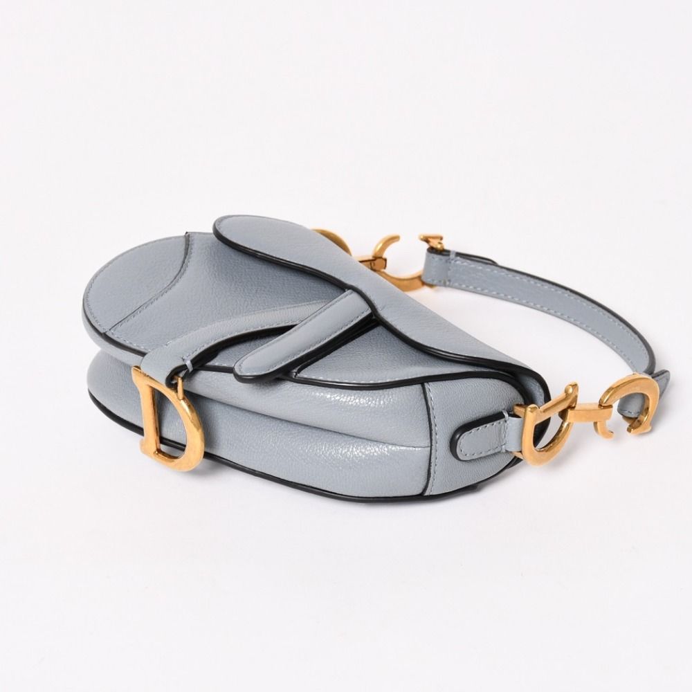 Dior Saddle Micro Cloud Blue Mini Bag Gold Magnetic — view 5