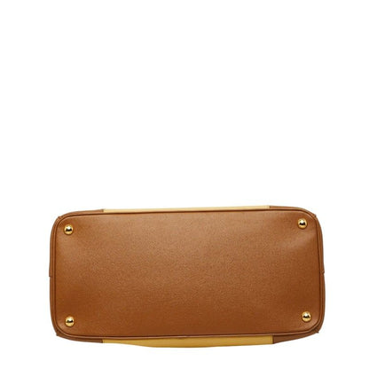 Prada Galleria Large Tote Bag Brown Yellow Saffiano Leather — view 3