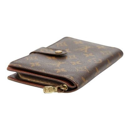 Louis Vuitton Monogram Porte Papier Bifold Wallet Brown Leather Handbag — view 6