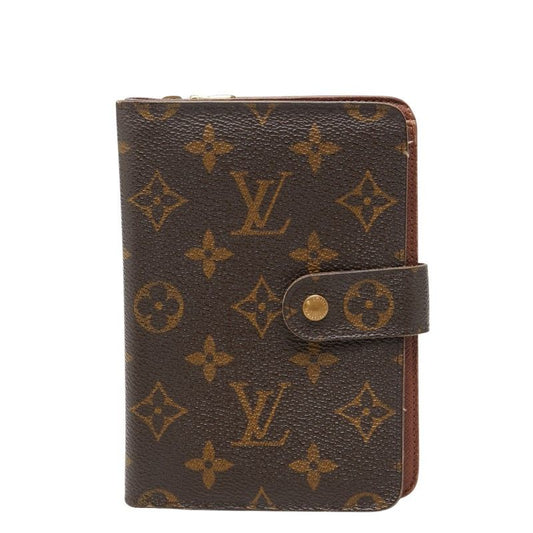 Louis Vuitton Monogram Porte Papier Bifold Wallet Brown Leather Handbag