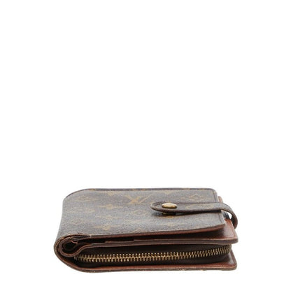 Louis Vuitton Monogram Porte Papier Bifold Wallet Brown Leather Handbag — view 3