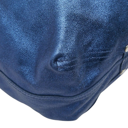 Tiffany & Co Reversible Tote Shoulder Bag Blue Leather — view 5