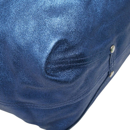 Tiffany & Co Reversible Tote Shoulder Bag Blue Leather — view 7
