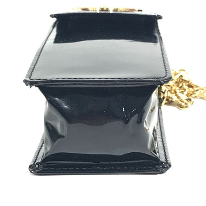Versace Shoulder Bag Sunburst Logo Mobile Pouch Patent Black — view 5