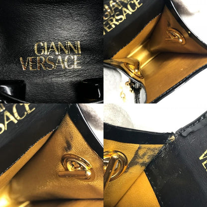 Versace Shoulder Bag Sunburst Logo Mobile Pouch Patent Black — view 8