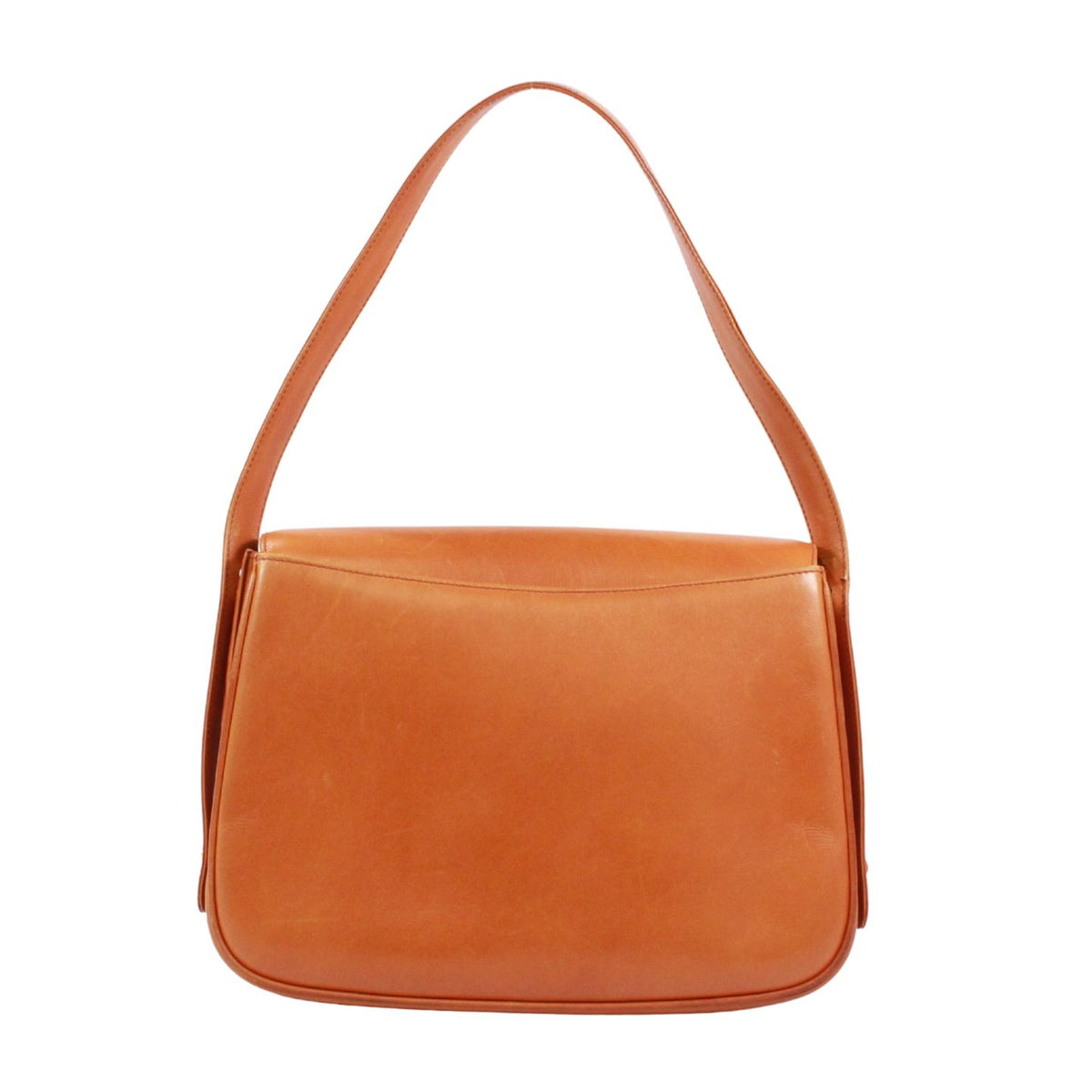 Gucci Vintage Leather Brown Shoulder Bag Gold — view 3