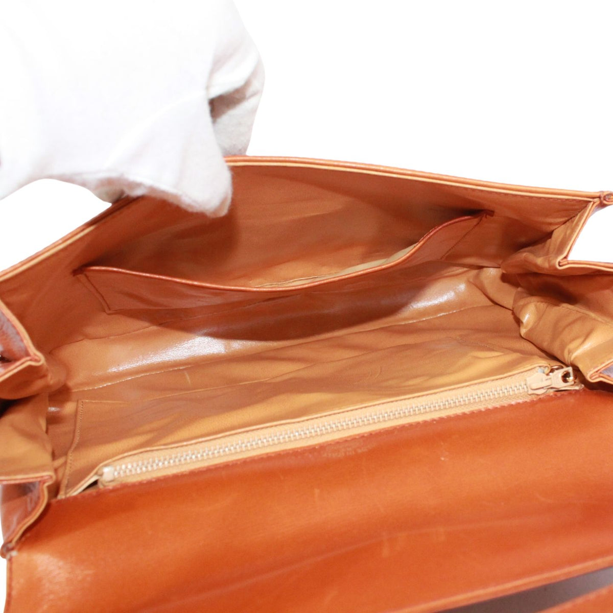 Gucci Vintage Leather Brown Shoulder Bag Gold — view 7