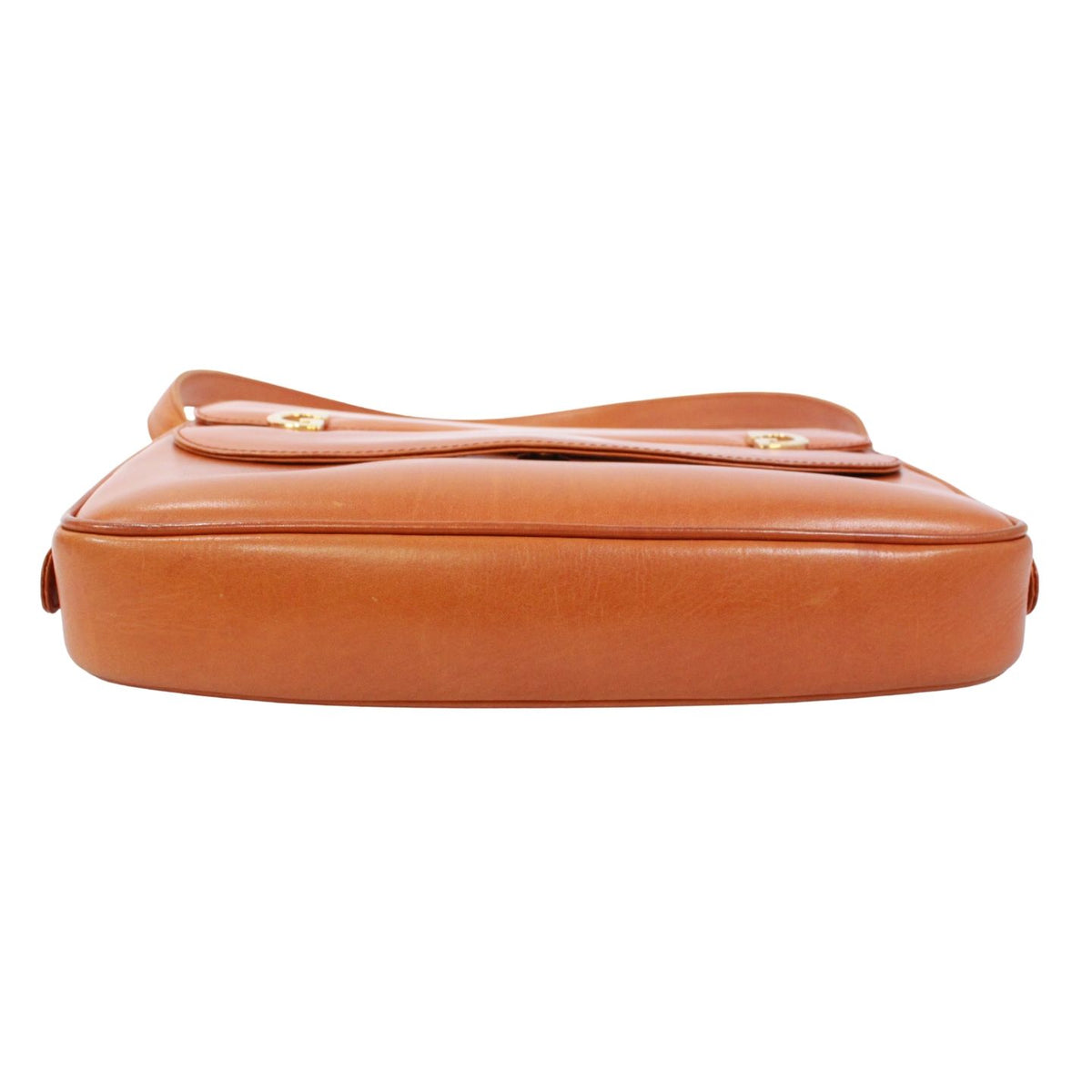 Gucci Vintage Leather Brown Shoulder Bag Gold — view 4