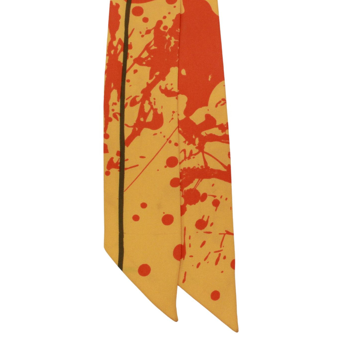 Hermes Twilly Paint Splatter Silk Orange Scarf — view 3