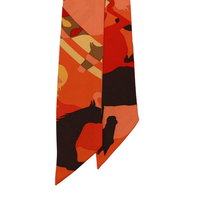 Hermes Twilly Silk Orange Red Scarf — view 3