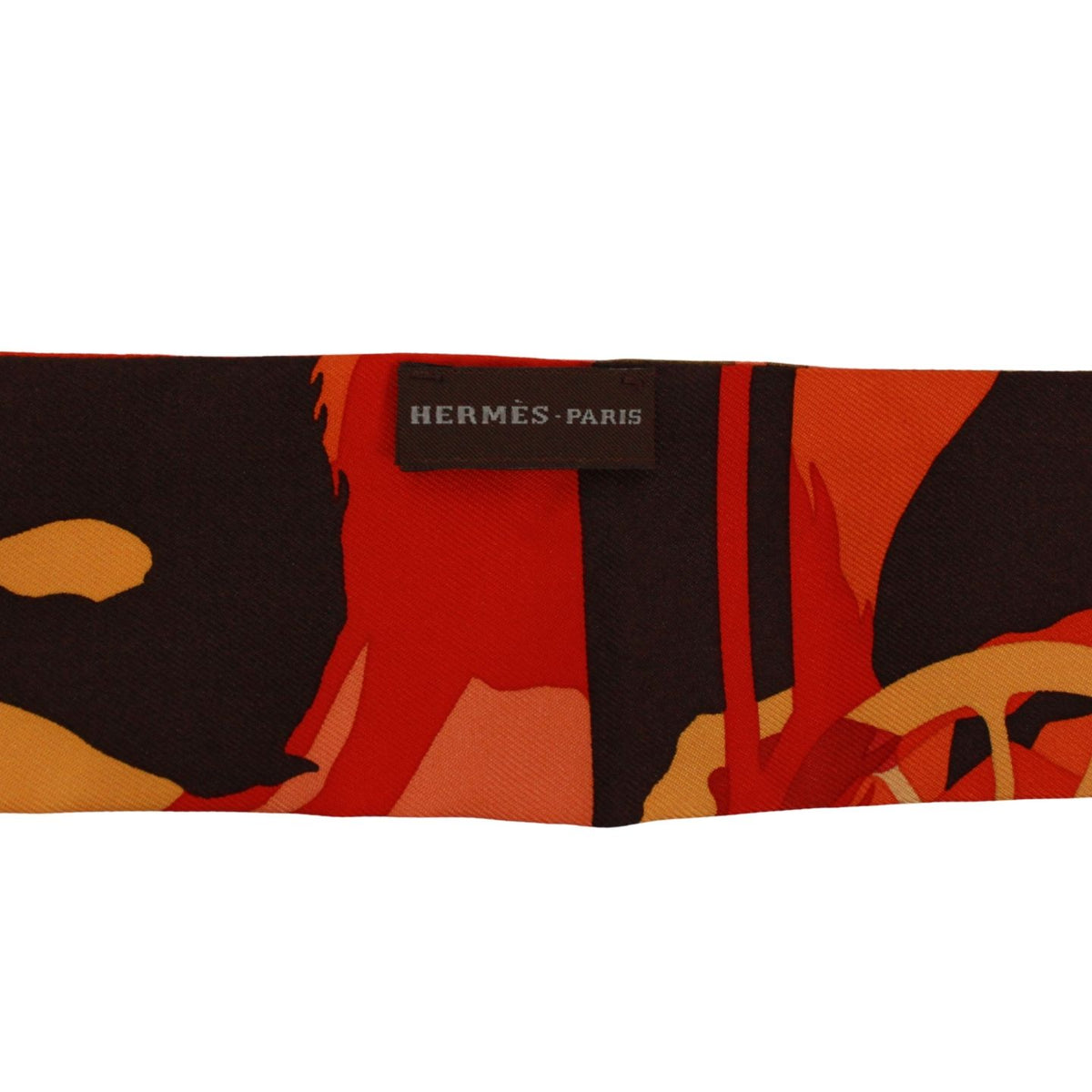 Hermes Twilly Silk Orange Red Scarf — view 4