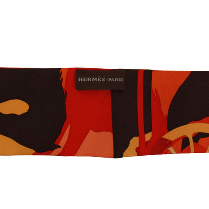 Hermes Twilly Silk Orange Red Scarf — view 4