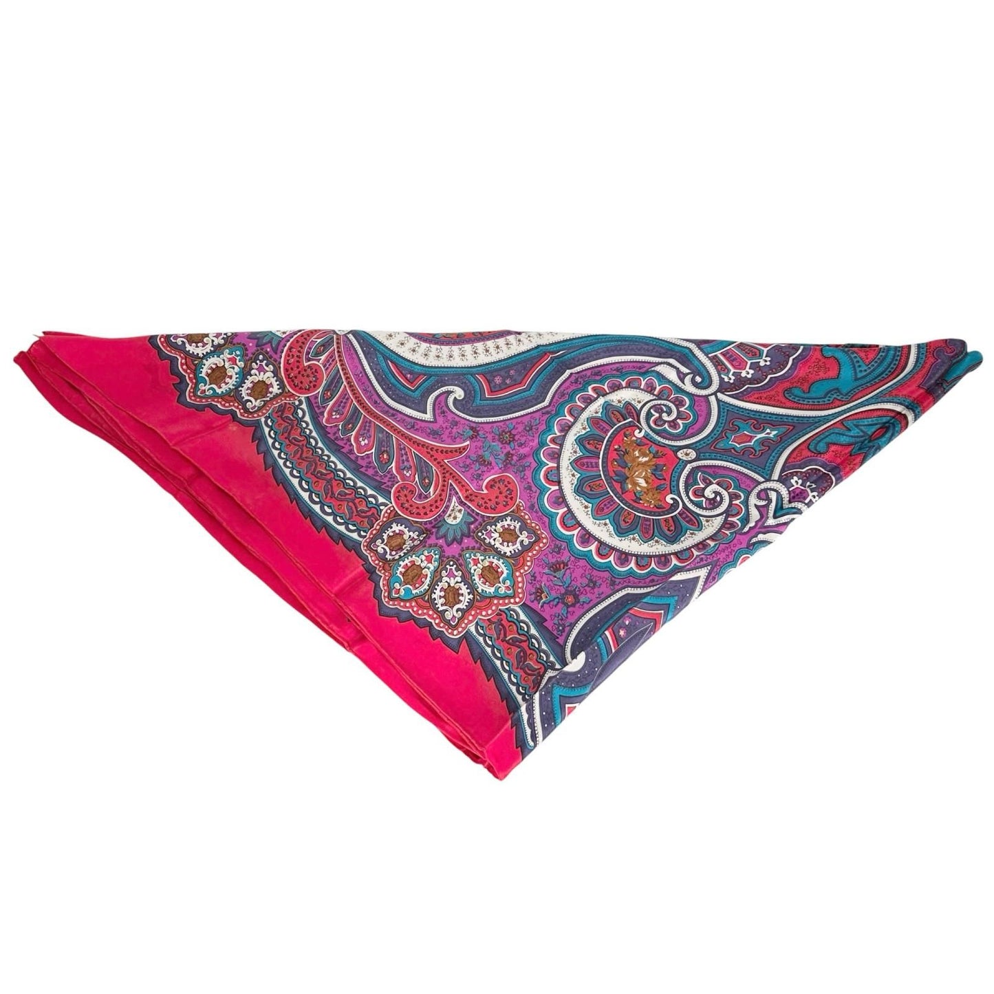 Dior Paisley Silk Purple Red Scarf — view 4