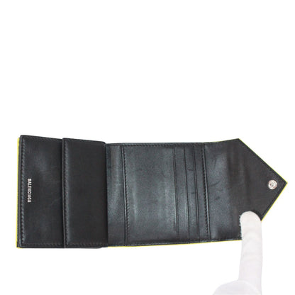 Balenciaga Flower Print Mini Wallet Leather Yellow Green Pink — view 7