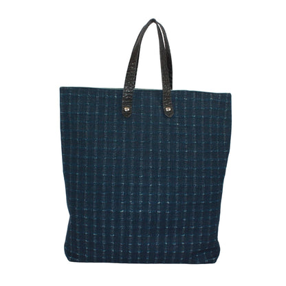 Hermes Amedaba GM Leather Canvas Navy Tote Bag Silver — view 3