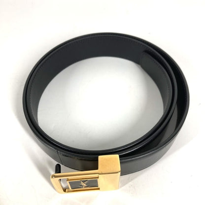 Saint Laurent Paris Belt Logo la 66 Buckle Leather Black — view 2