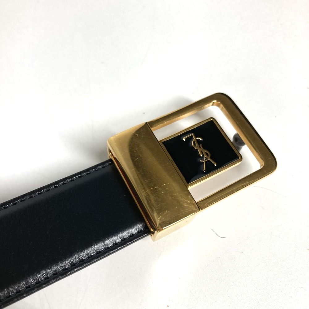 Saint Laurent Paris Belt Logo la 66 Buckle Leather Black — view 7