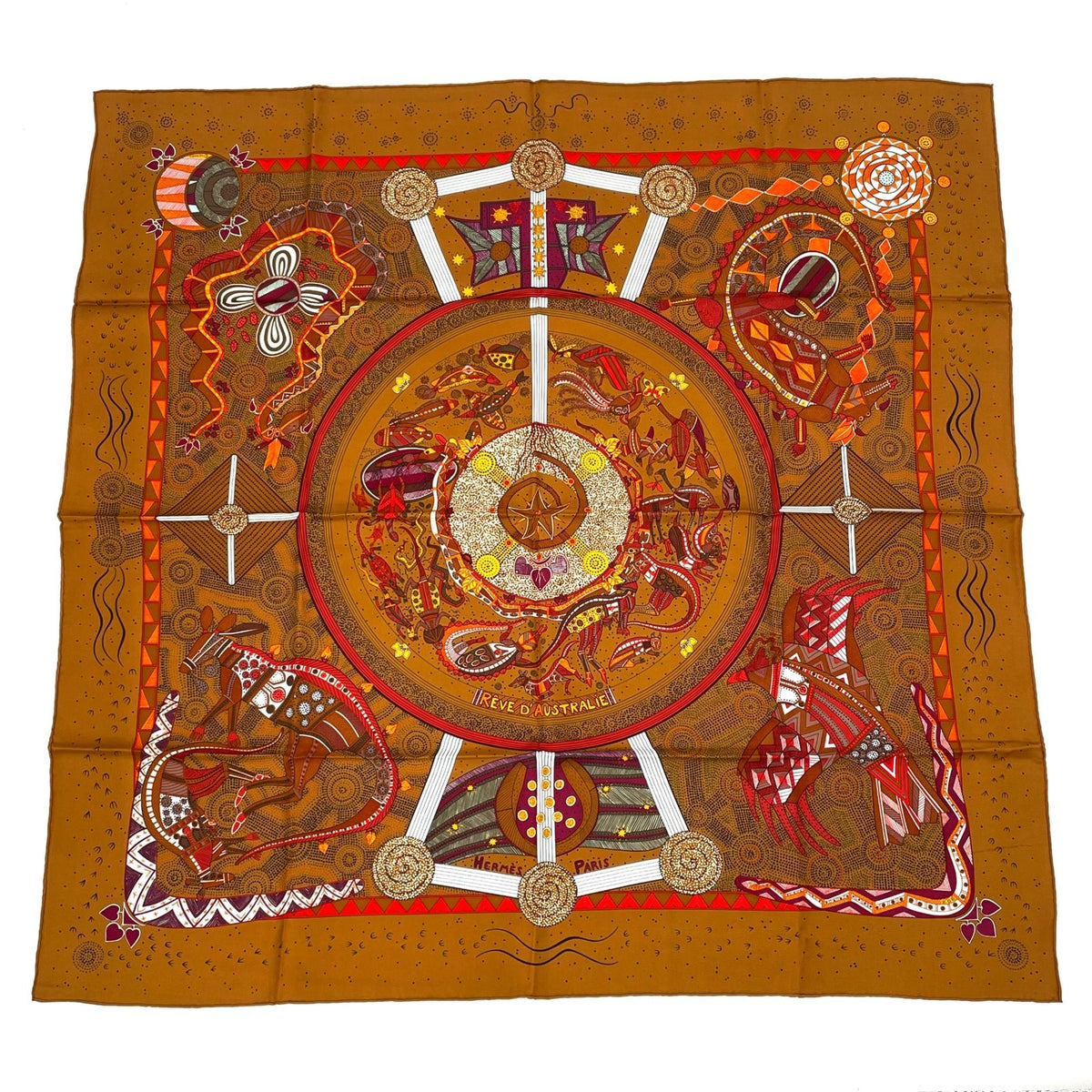 Hermes Silk Scarf Carre 90 Reve D'australie Australian Dream Blawan