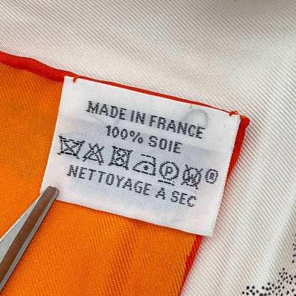 Hermes Carre 90 Silk Scarf Folle Parade Orange — view 7