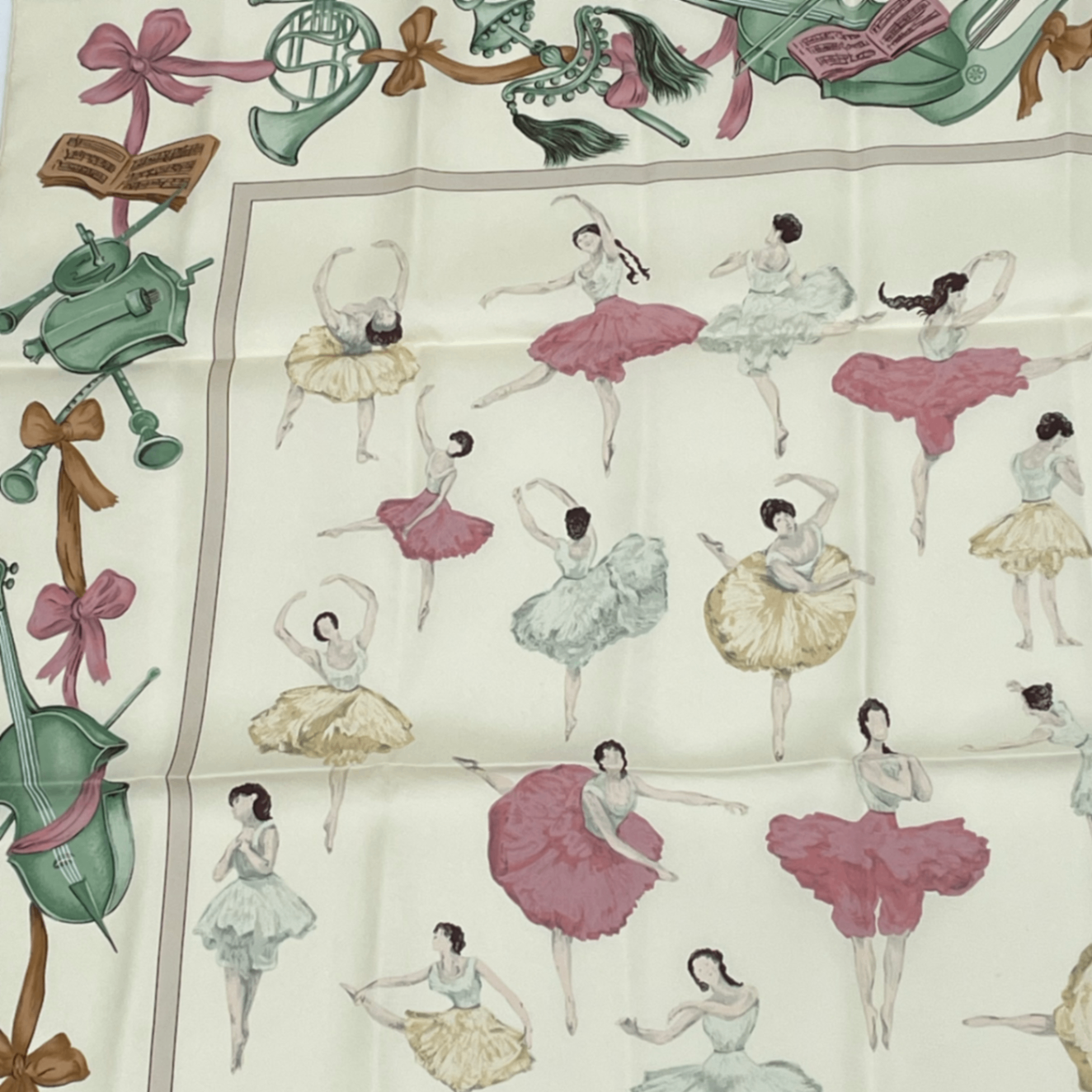 Hermes Carre 90 Silk Scarf la Danse Ballerina Beige — view 4
