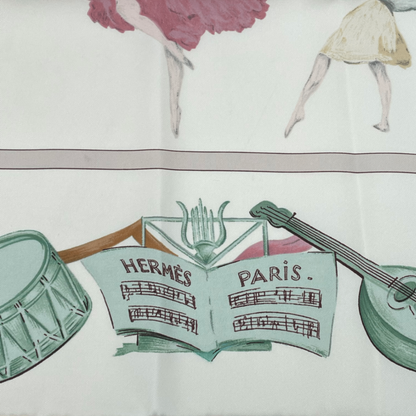 Hermes Carre 90 Silk Scarf la Danse Ballerina Beige — view 6