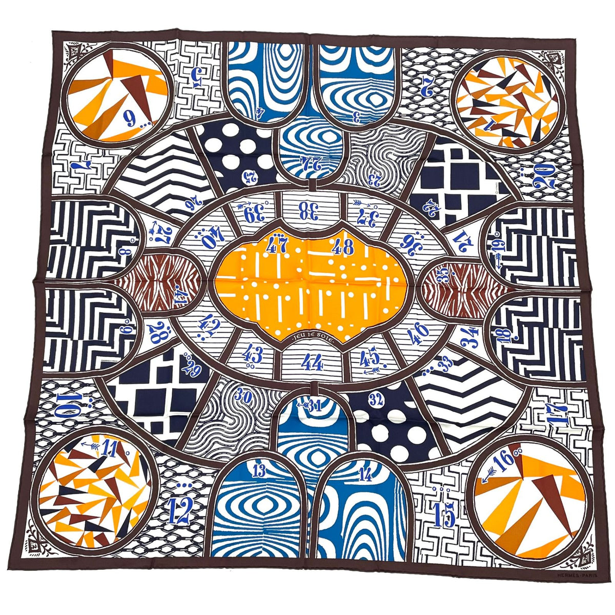 Hermes Jeu de Soie Silk Game Scarf Multicolor