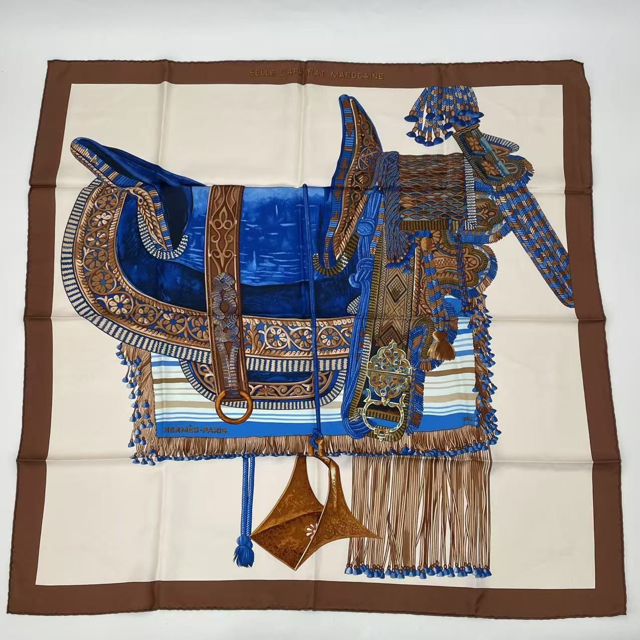 Hermes Carre 90 Selle D'apparat Marocaine Moroccan Ceremonial Saddle Scarf Silk