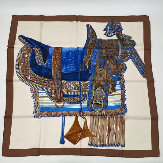 Hermes Carre 90 Selle D'apparat Marocaine Moroccan Ceremonial Saddle Scarf Silk