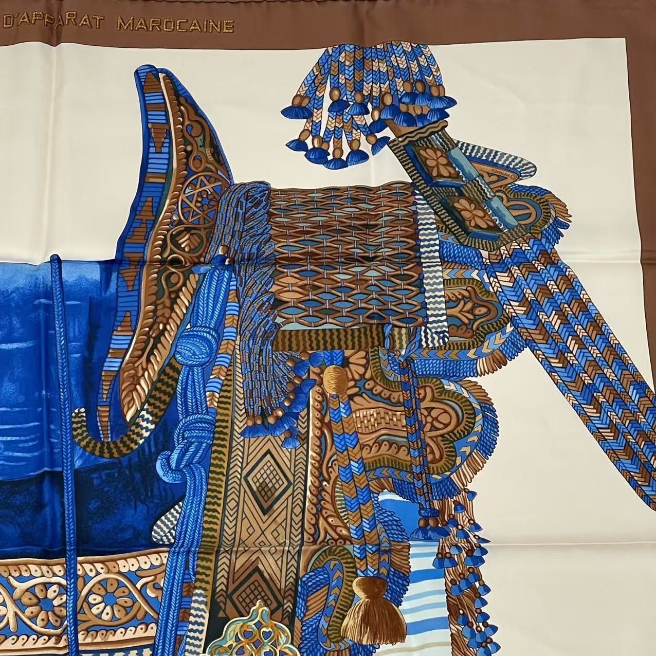 Hermes Carre 90 Selle D'apparat Marocaine Moroccan Ceremonial Saddle Scarf Silk — view 3