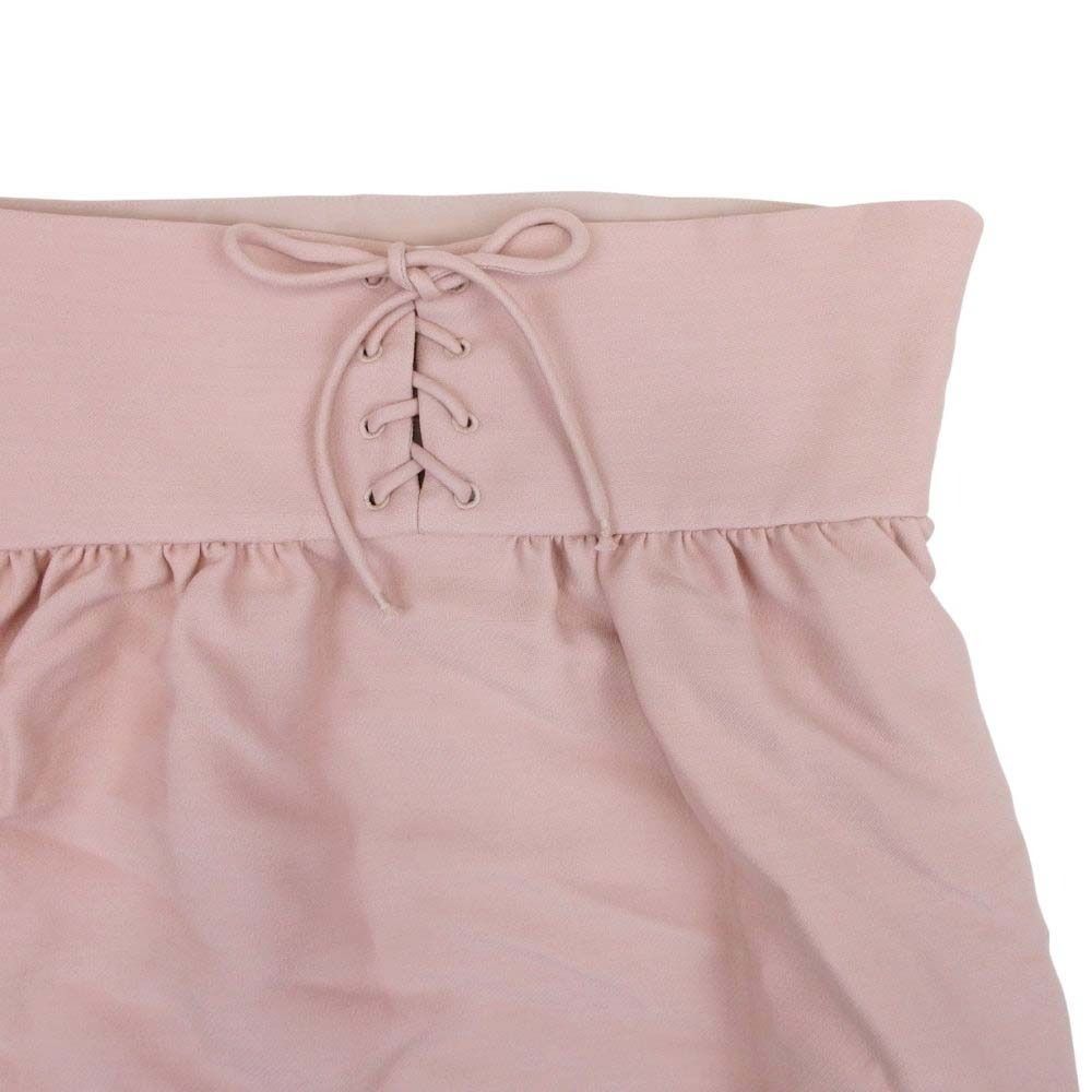 Dior Lace Up Waist Flare Skirt Wool Silk Knee Length 40 Pink Beige — view 3