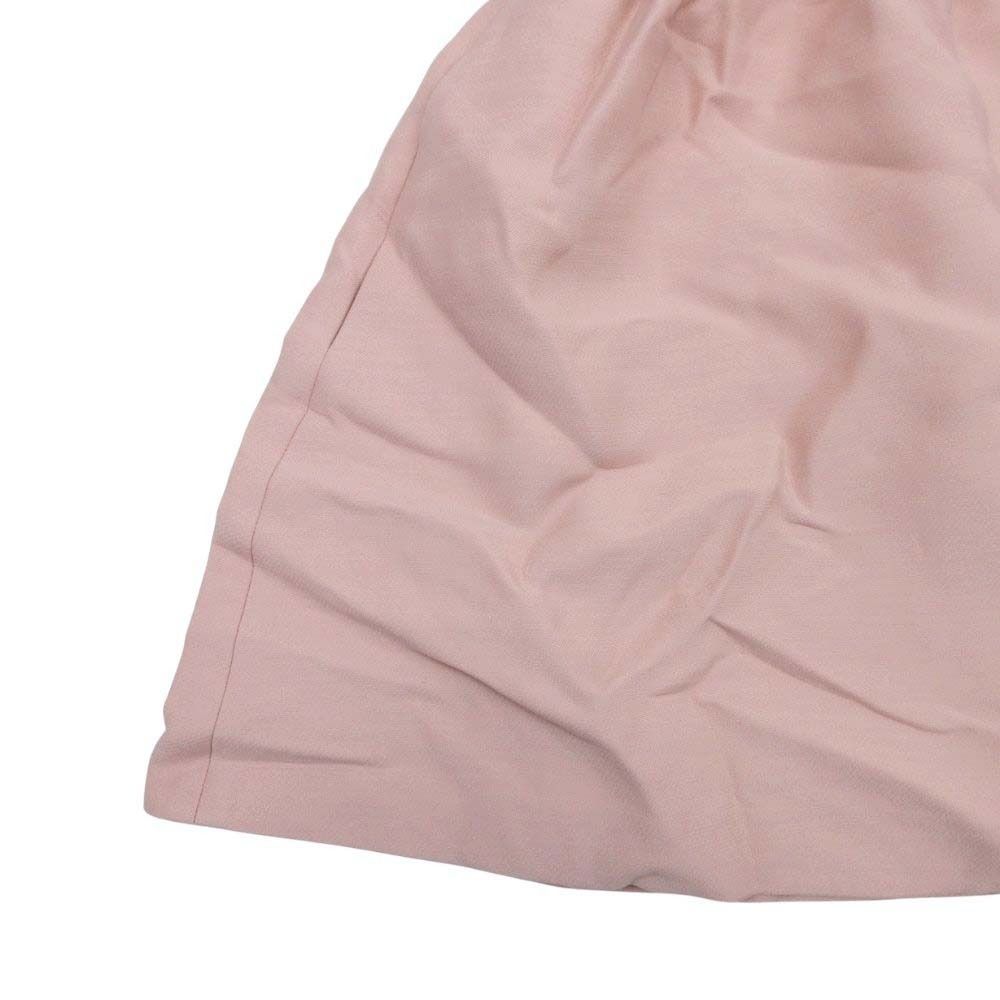 Dior Lace Up Waist Flare Skirt Wool Silk Knee Length 40 Pink Beige — view 4