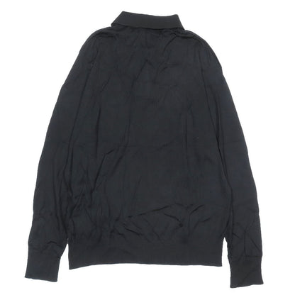 Dior Bee Wool Polo Shirt High Gee Knit Long Sleeve Accent Bee Embroidery — view 2