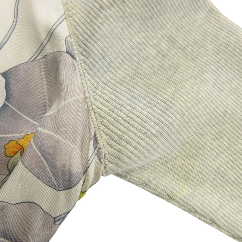 Hermes Martin Margiela Era Silk Cardigan Knit Sweater Cotton Crew Neck Floral — view 3