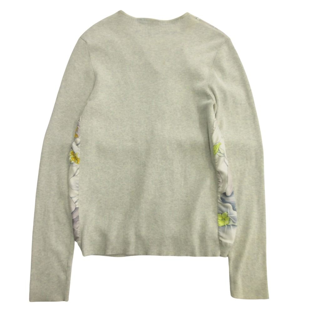 Hermes Martin Margiela Era Silk Cardigan Knit Sweater Cotton Crew Neck Floral — view 2
