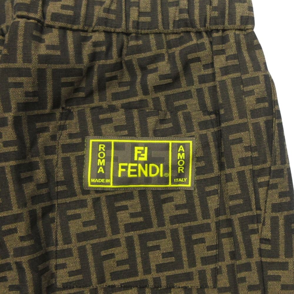Fendi Zucca Pattern Monogram Pants Tapered FF Logo All Over Print 50 Brown — view 6