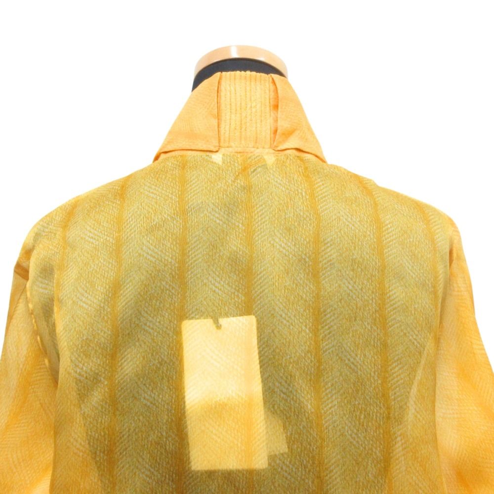 Fendi Organza Sheer Shirt Blouse Top Long Sleeve Feather Motif Side Slit 40 — view 5