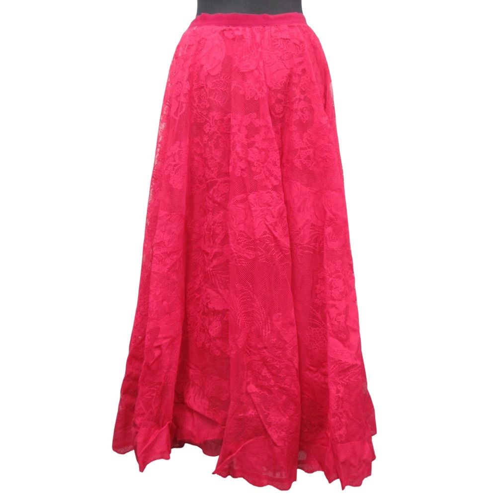 Dior Toile de Jouy Sauvage Cotton Blend Lace Long Skirt Logo — view 3