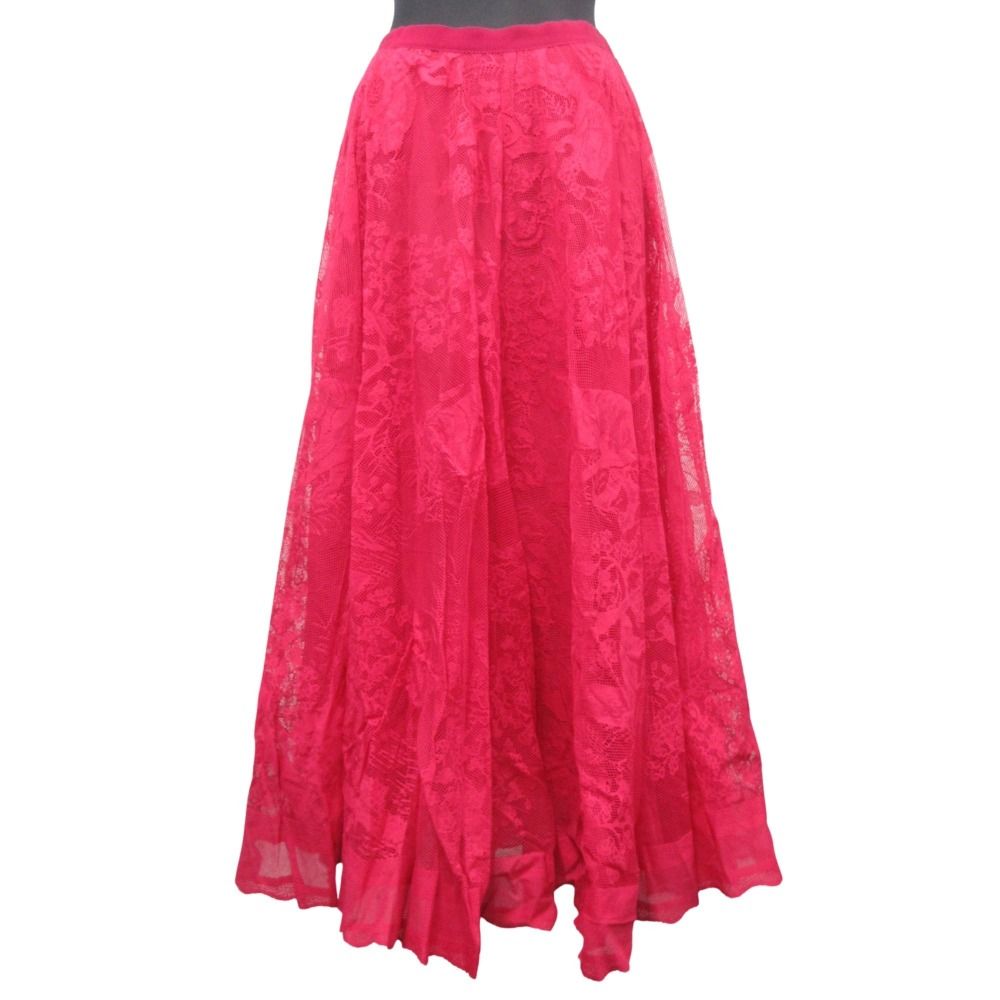 Dior Toile de Jouy Sauvage Cotton Blend Lace Long Skirt Logo