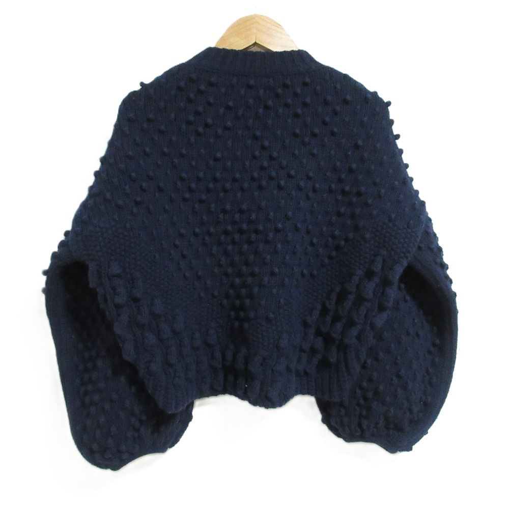 Dior Puff Sleeve Pullover Knit Sweater 38 Navy — view 2
