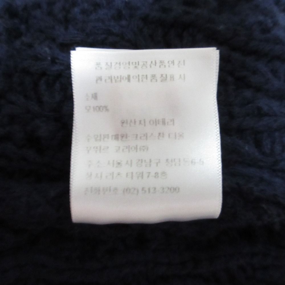 Dior Puff Sleeve Pullover Knit Sweater 38 Navy — view 8