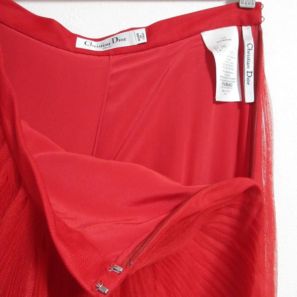 Dior Organza Pleated Long Skirt 40 — view 4