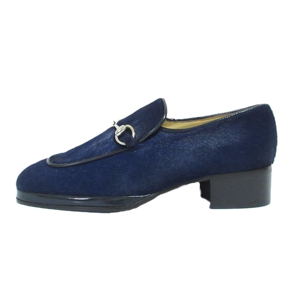 Gucci Tom Ford Era Horsebit Calf Hair Leather Loafers 5 Navy — view 2