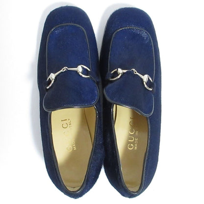 Gucci Tom Ford Era Horsebit Calf Hair Leather Loafers 5 Navy — view 4