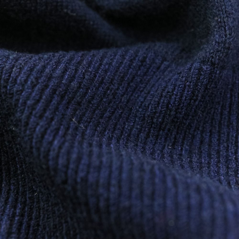 Chanel CC Logo Button Cashmere Sleeveless Mini Knit Dress 36 Navy — view 7